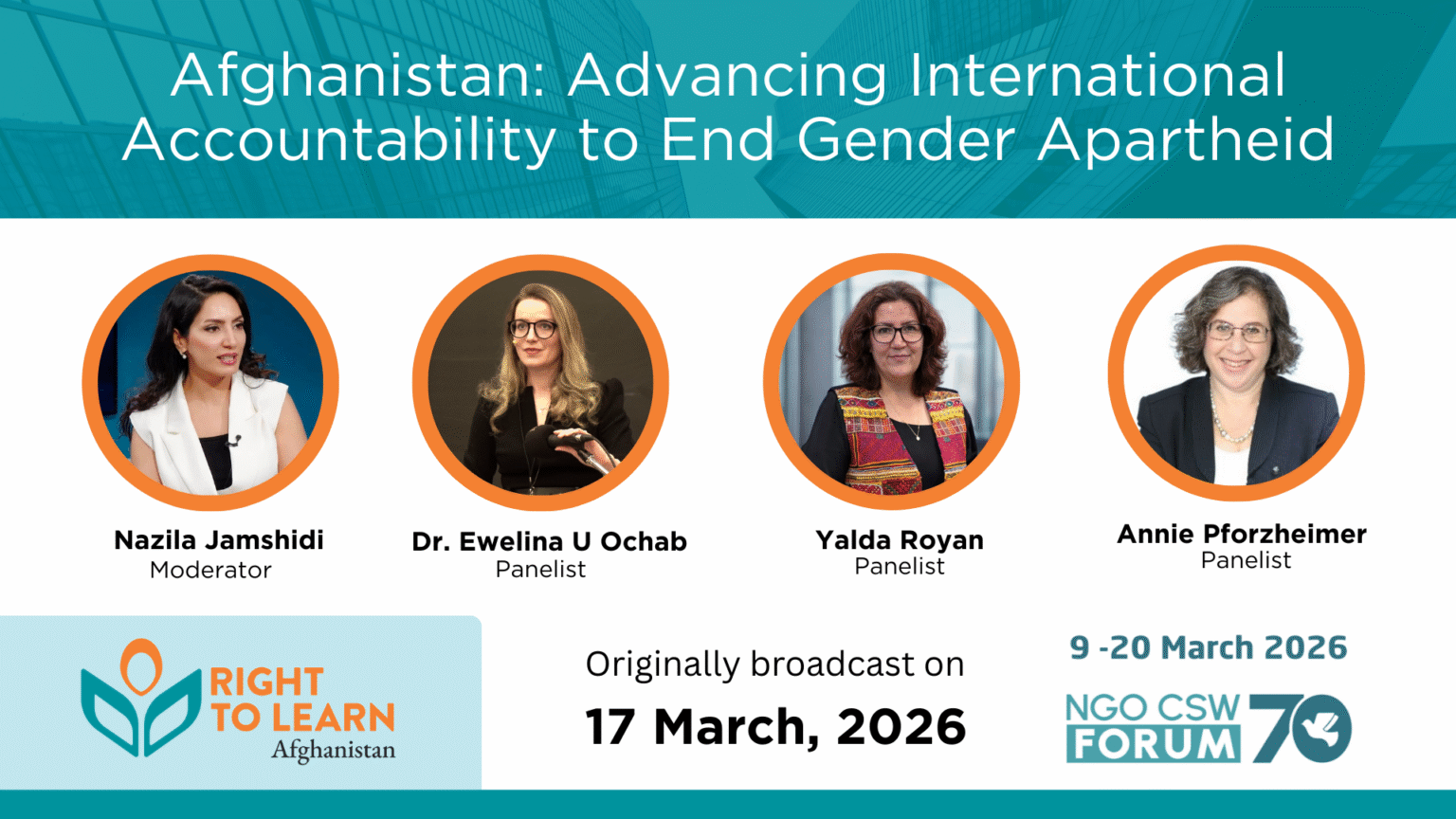 CSW70: Advancing Accountability for Gender Apartheid in Afghanistan ...
